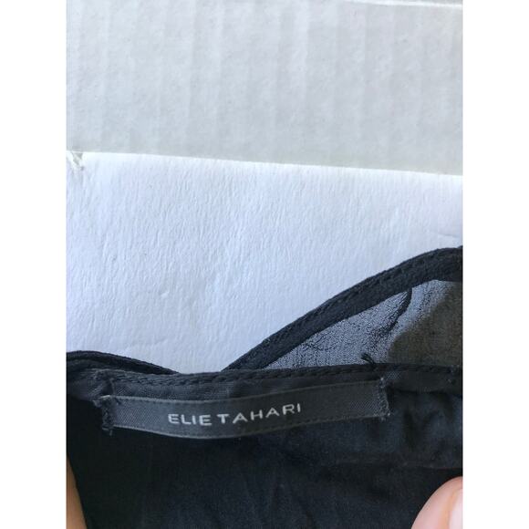 Elie Tahari Silk Little Black Dress Ruched waist Size 6 - Picture 7 of 14